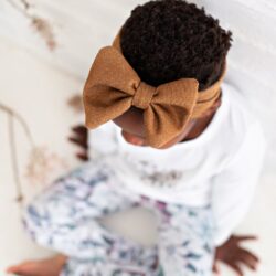 Metallic Brown Bow Headband