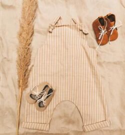 Beige Linen Dungarees
