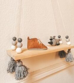 Wooden Shelf Grey