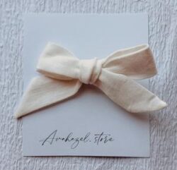 Pure white linen bow