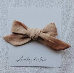 Blush pink linen bow