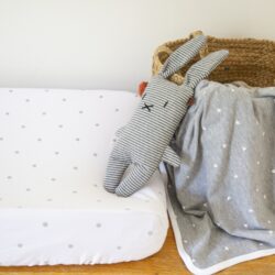 Grey Round Dot – Change Mat Cover