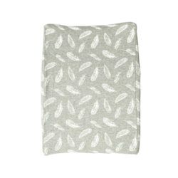 Change Mat Cover – Grey & White Feathers