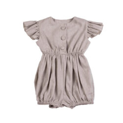 Little Robin’s Linen Onesie – Oatmeal