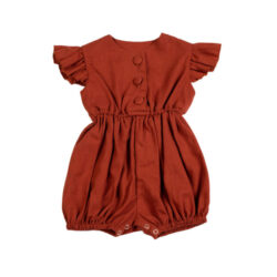 Little Robin’s Linen Onesie – Rust
