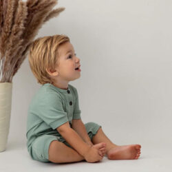 Tiny Necessities – Chester Rib Knit Onesie – Sage