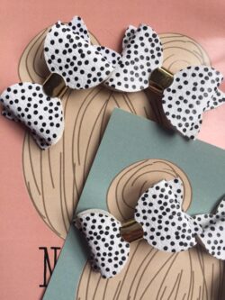 Black & white polkadot hair clips