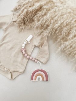 Full of Beans Pacifier Clip | Rainbow