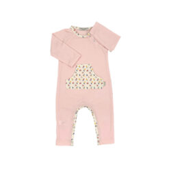 Long Sleeve Babygrow with Kangaroo Pocket- Pink & Confetti