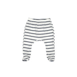 Footed Leggings- Charcoal Stripe