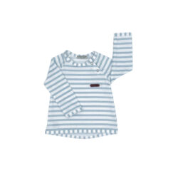 Long Sleeve Top- Dotted Blue Stripe