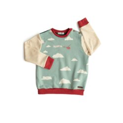 Crew Neck Track Top- Clouds