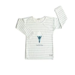 Long Sleeve Top- Blue Stripe- Ice Cream