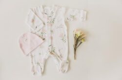 Blushing brides babygrow and beanie
