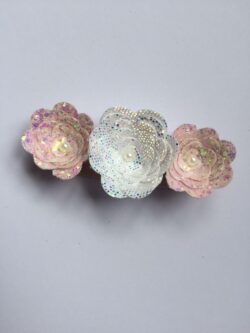 Pink & white floral head band