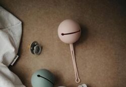 Mushie Silicone Pacifier Holder Case | Shifting Sand