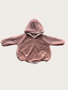 Hooded Sweatshirt Romper {Rose Rock- SHERPA}
