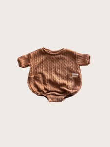 Short Sleeve Sweatshirt Romper {Chocolate}