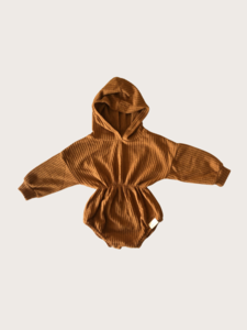 Long Sleeve Sweatshirt Cinch Romper {Toffee}
