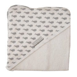 Poogy Bear Hooded Bath Towel | Grey Whale