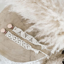 Full of Beans | Macrame Pacifier Clips | Natural